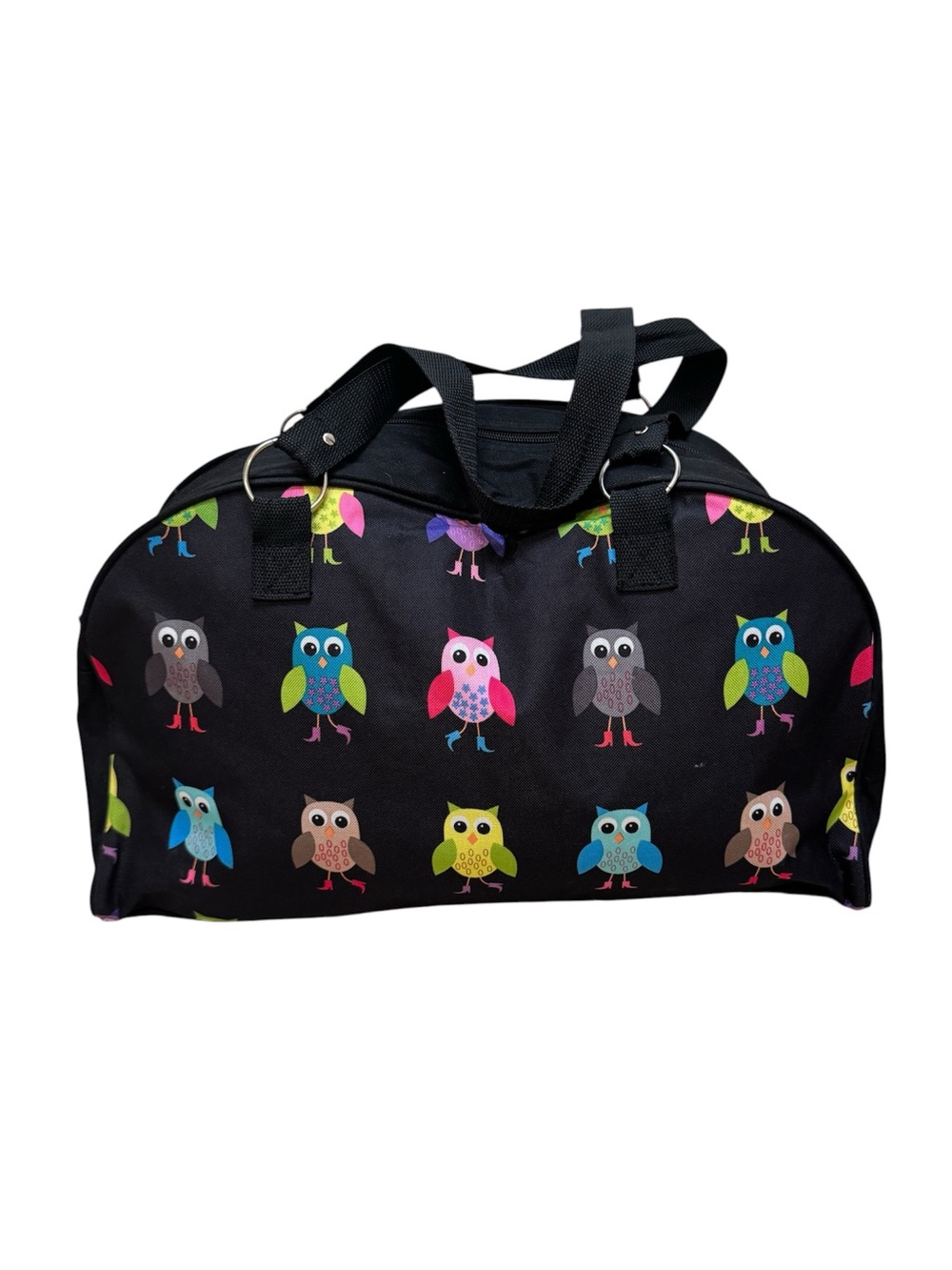 Beyond the Zone Black Multicolored Owl Print Weekend Travel Duffel Bag